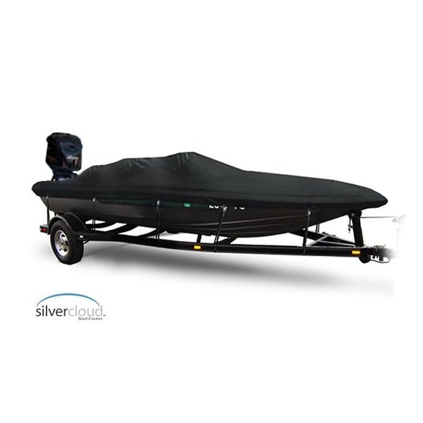 Eevelle Boat Cover BASS BOAT Angled Transom, Outboard Fits 21ft 6in L up to 96in W Black SCATB2196B-BLK - main